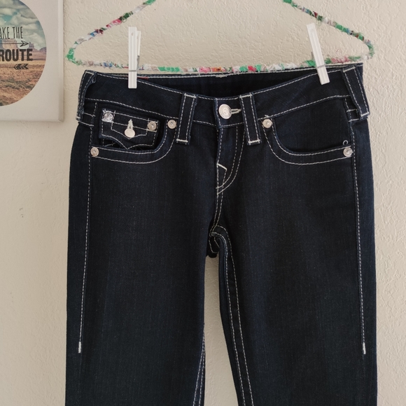 True Religion 💜 Julia Skinny Jeans Dark Flap - Picture 9 of 12
